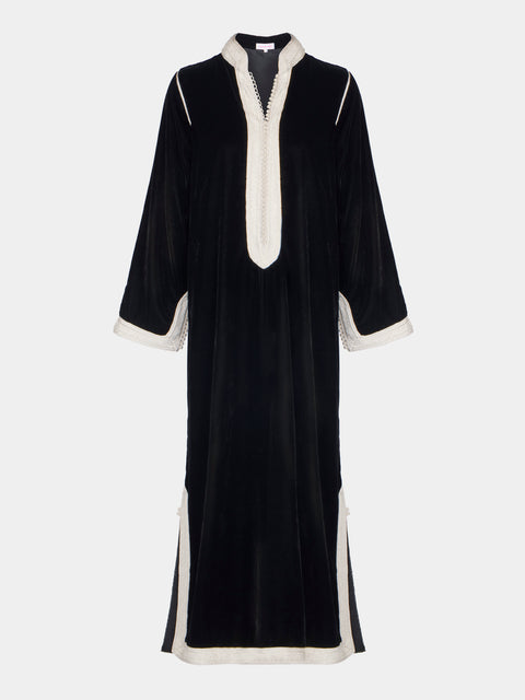 Muzungu Sisters - Alia Hand-Embroidered Velvet Dress - Black - ABASK - 