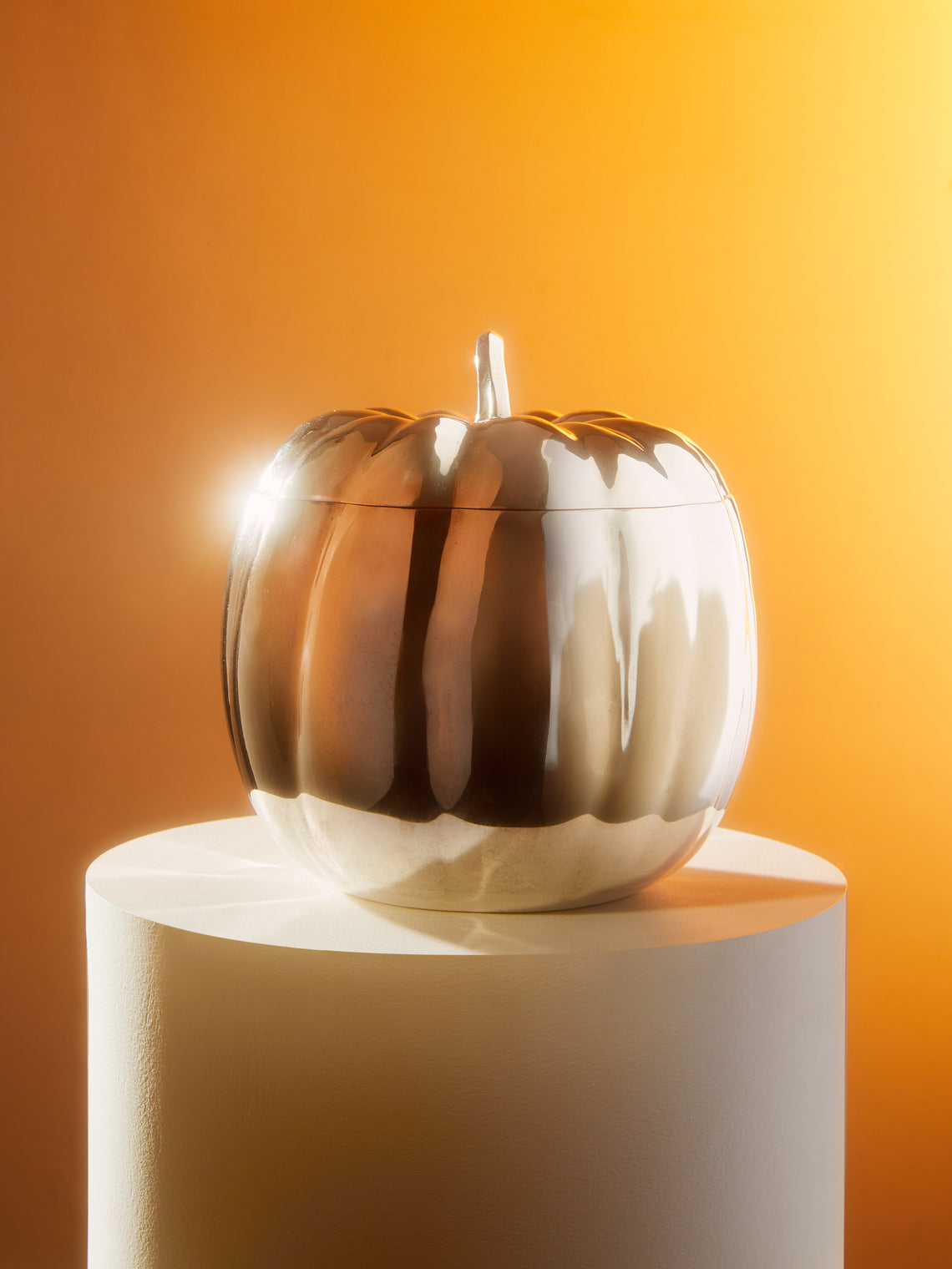Antique and Vintage - 1960s Teghini Pumpkin Silver-Plated Ice Bucket -  - ABASK