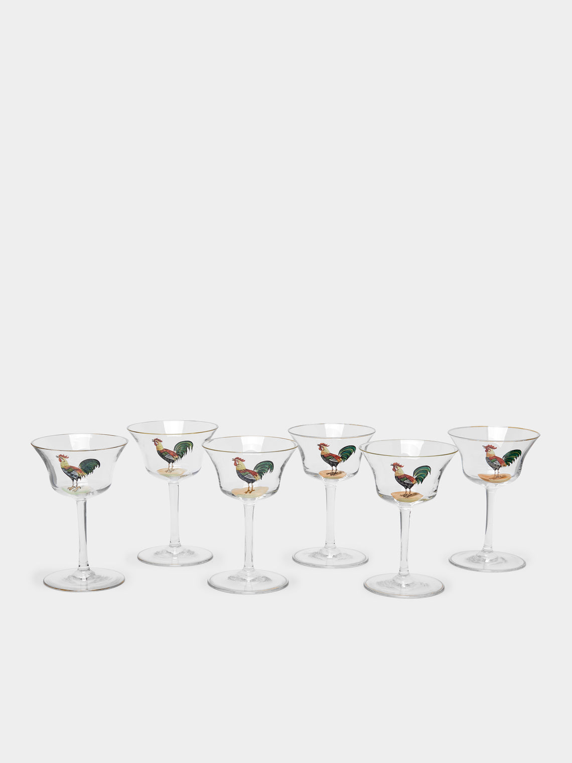 Antique and Vintage - 1920 French Art Deco Cockerel Cocktail Glasses (Set of 6) -  - ABASK