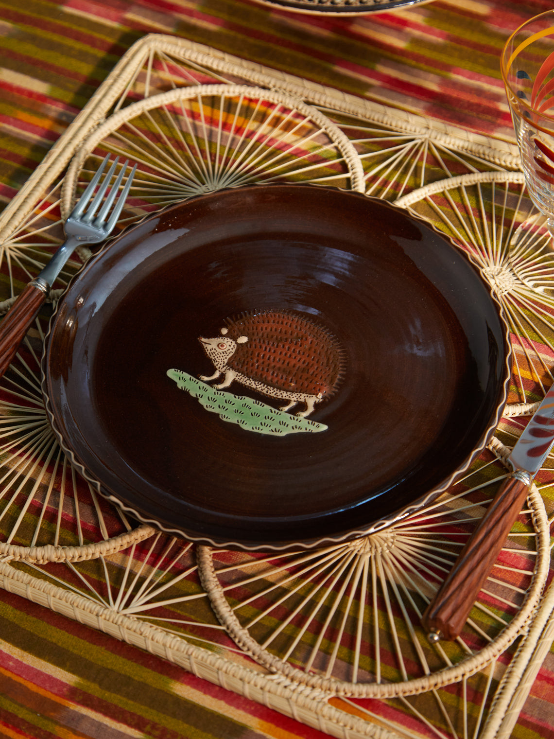 Poterie d’Évires - Animals Hand-Painted Ceramic Dinner Plates (Set of 4) -  - ABASK