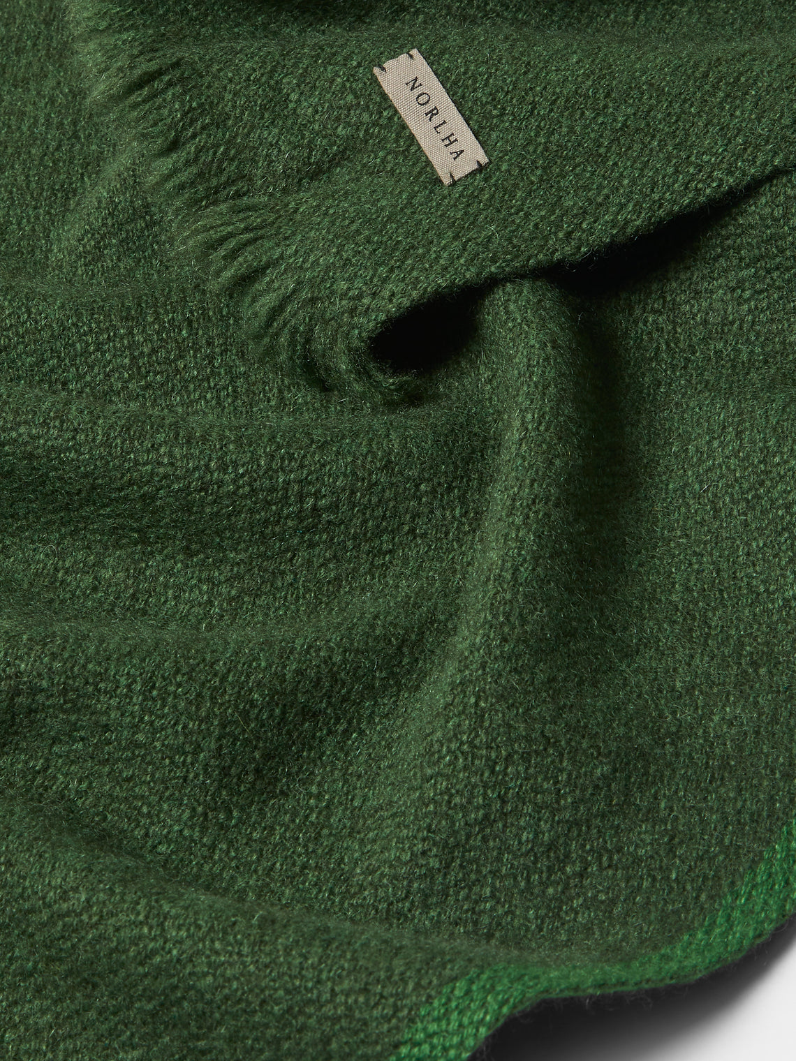 Norlha - Nomad Border Hand-Spun Yak Khullu Skinny Scarf (71in/1.8m) - Green - ABASK