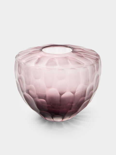 Micheluzzi Glass - Goccia Ametista Bamboo Hand-Blown Murano Glass Vase (6in/15cm) - Purple - ABASK - 