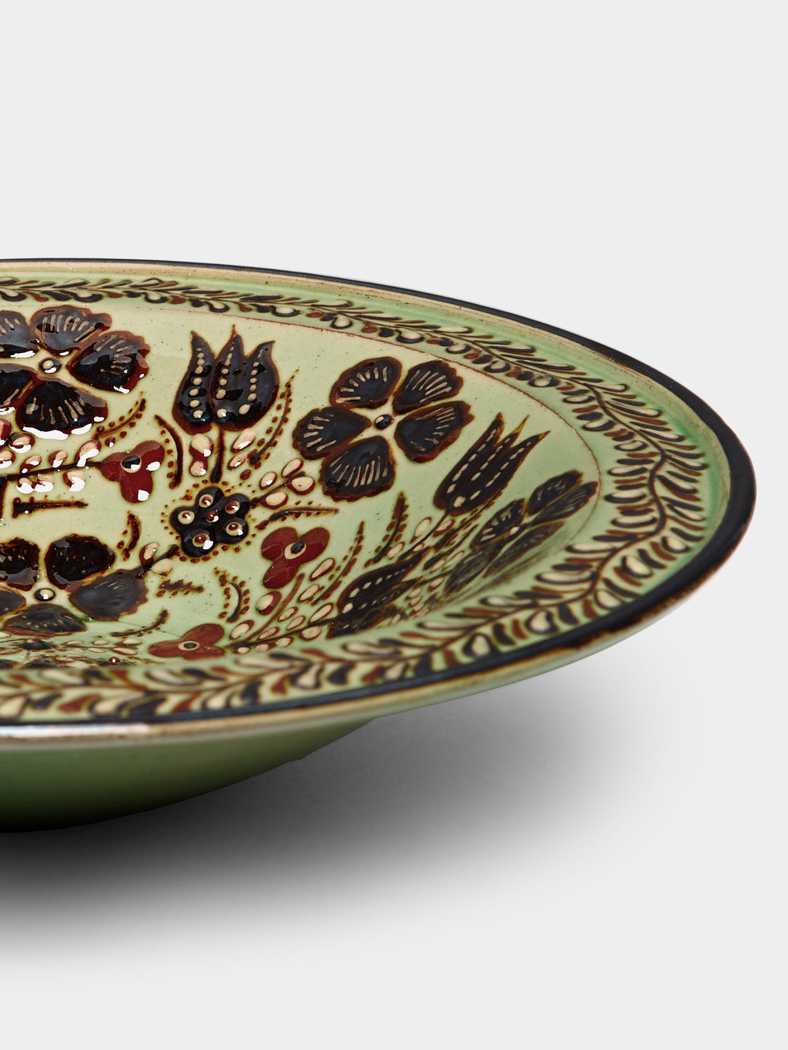 Poterie d’Évires - Flowers Hand-Painted Ceramic Large Serving Bowl -  - ABASK