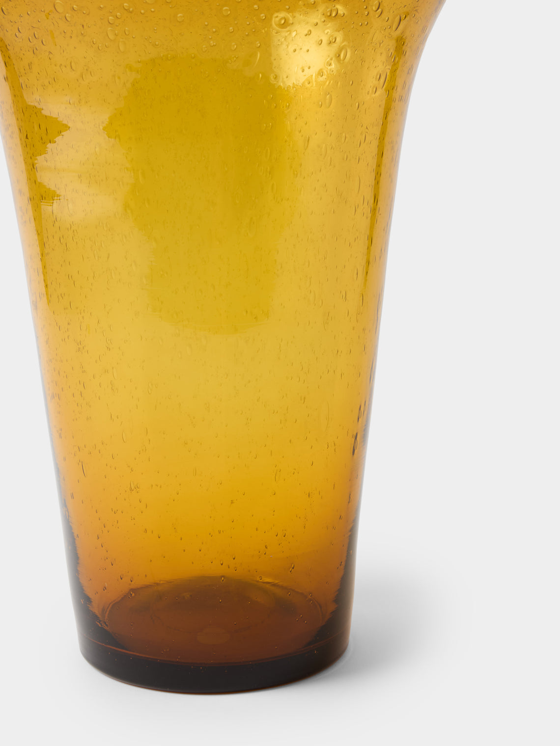 Antique and Vintage - 1970s Biot Glass Vase (14.5in/36.5cm) - Yellow - ABASK