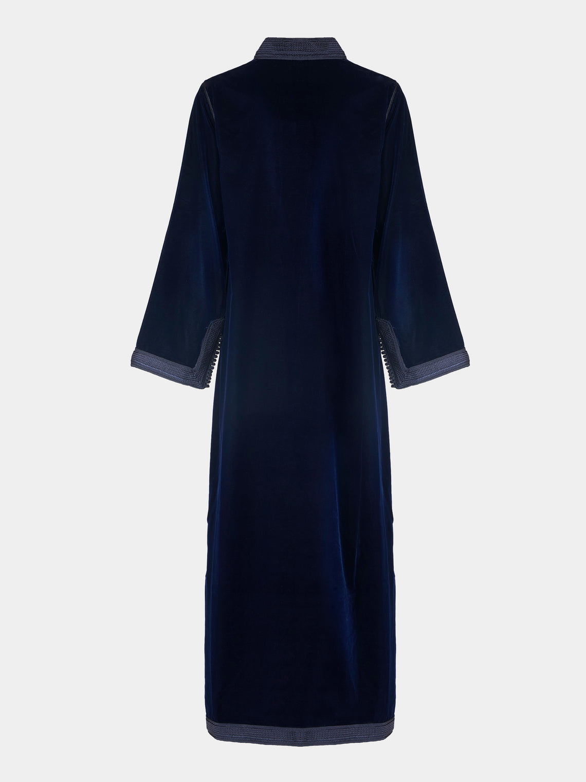 Muzungu Sisters - Alia Hand-Embroidered Velvet Dress - Navy - ABASK