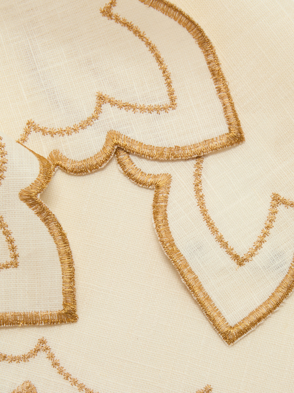 Borgo delle Tovaglie - Letizia Embroidered Linen Placemats (Set of 4) - Gold - ABASK