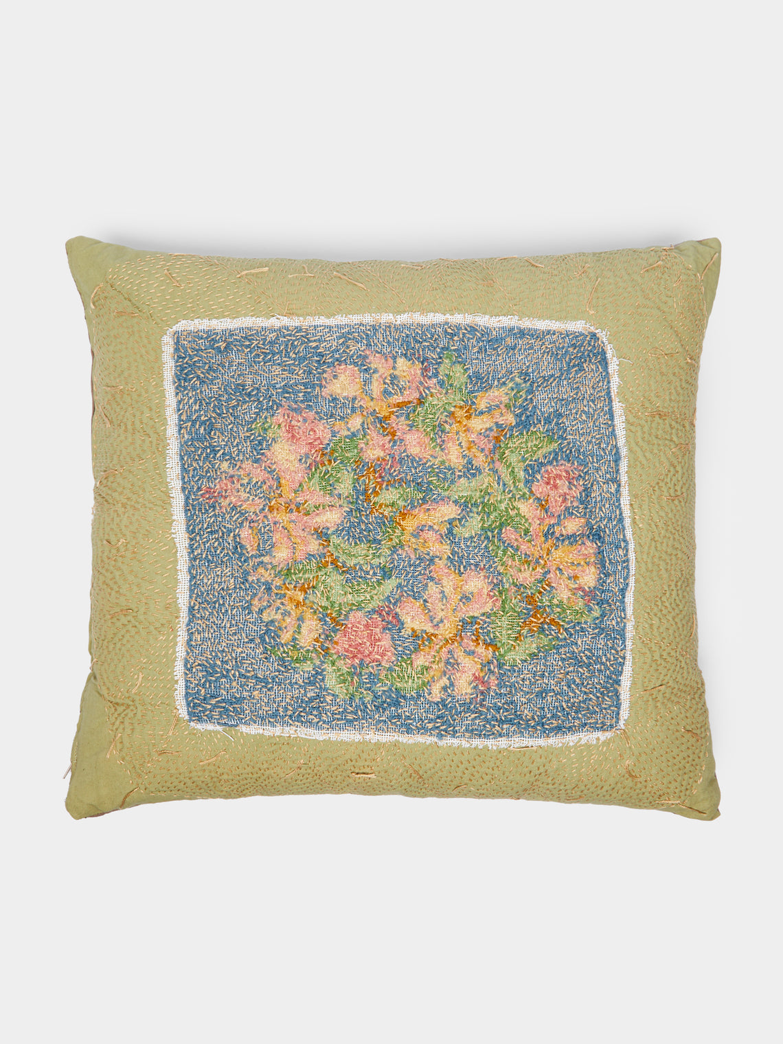 By Walid - 19th-Century Needlepoint Wool Cushion -  - ABASK - 