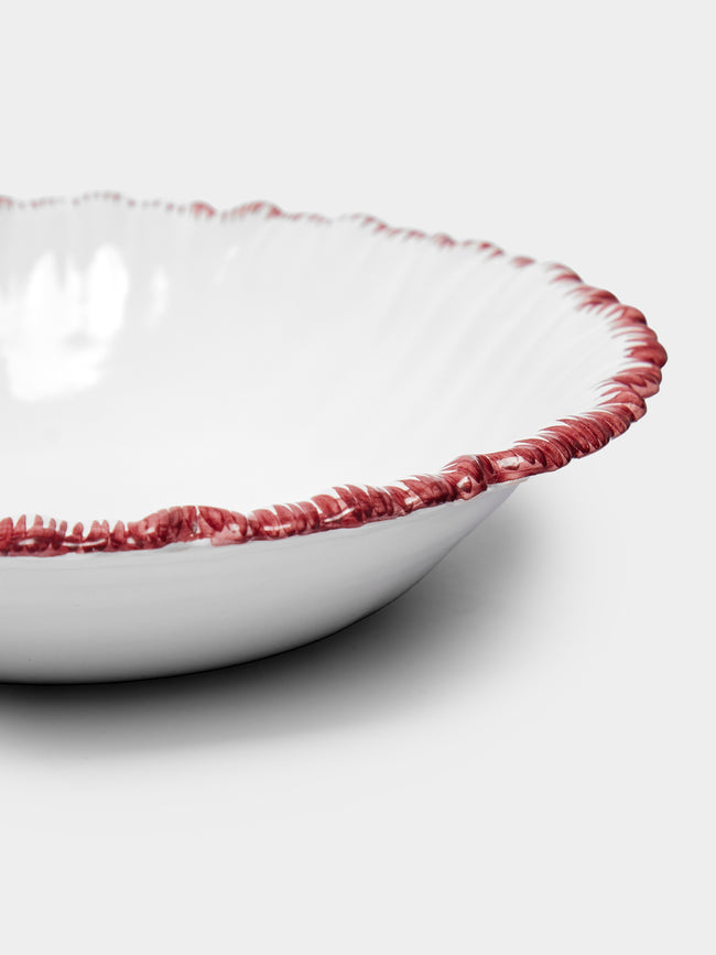 Atelier Soleil - Combed Edge Hand-Painted Ceramic Bowls (Set of 4) -  - ABASK