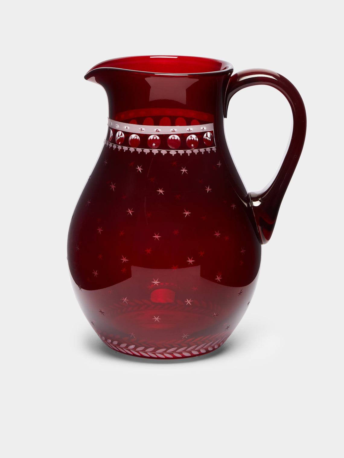 Artel - Staro Hand-Engraved Crystal Jug (51oz/1.5L) - Red - ABASK - 