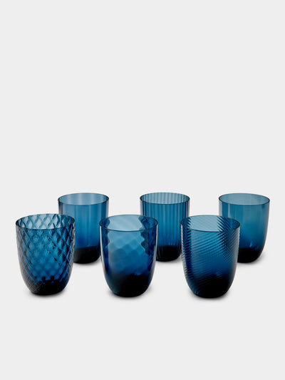 NasonMoretti - Ida Glass Water Tumblers (Set of 6) - Blue - ABASK - 