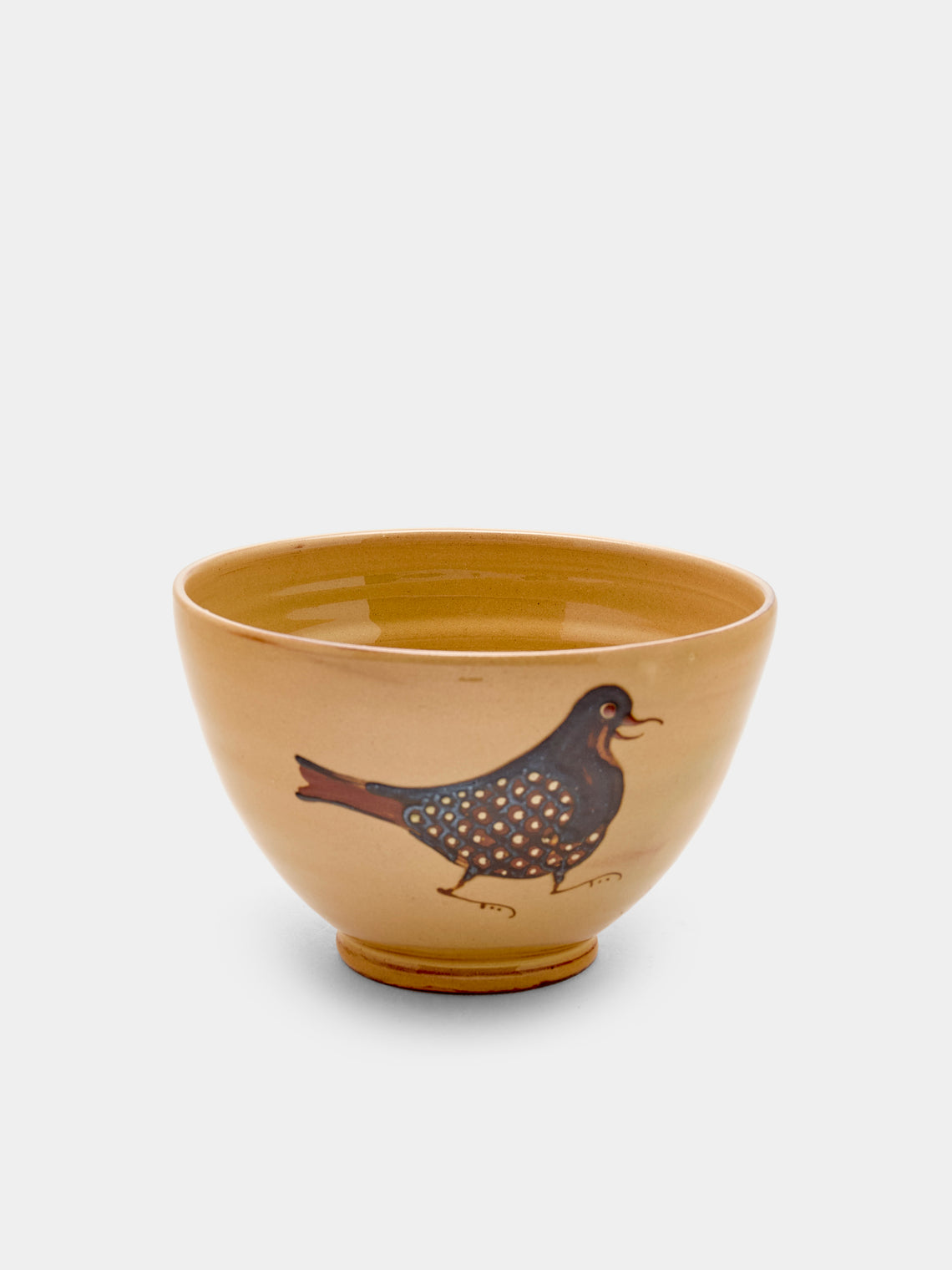 Poterie d’Évires - Flowers and Birds Hand-Painted Ceramic Bowls (Set of 6) - Cream - ABASK