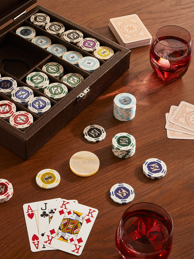 Hector Saxe - Leather Small Poker Set - Brown - ABASK