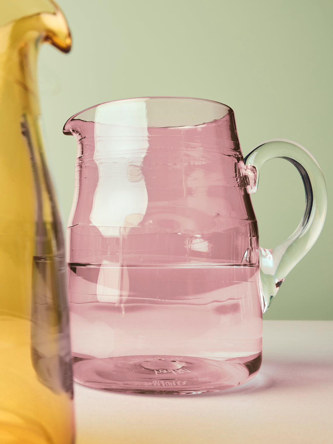 Michael Ruh - Spring Fade Hand-Blown Glass Pitcher - Pink - ABASK