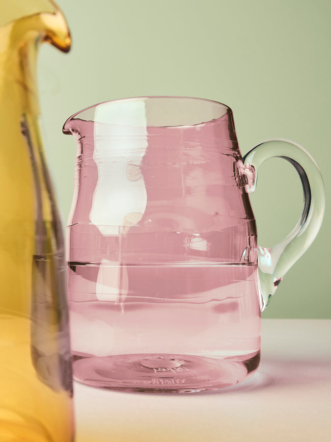 Michael Ruh - Spring Fade Hand-Blown Glass Pitcher - Pink - ABASK