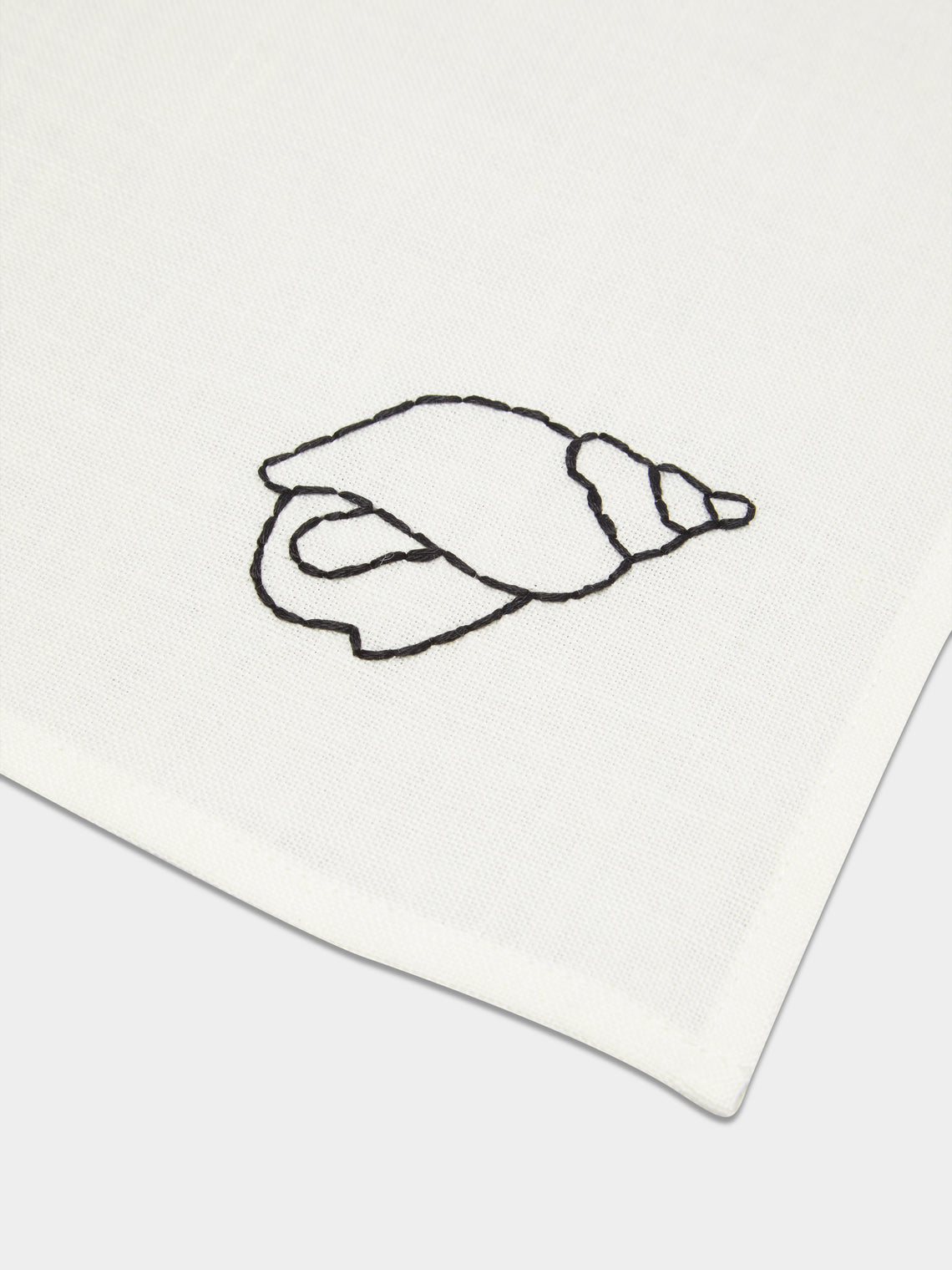Oeuvres Sensibles - Hand-Embroidered Linen Napkins (Set of 4) -  - ABASK