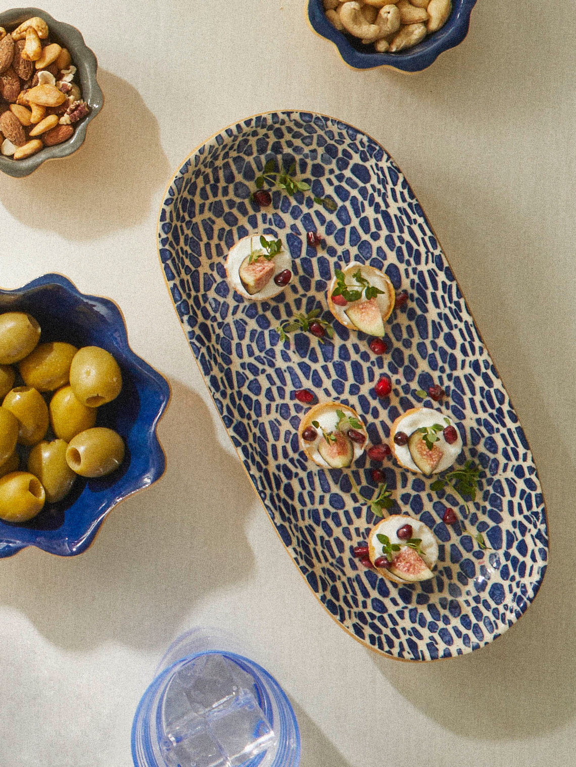 Terrafirma Ceramics - Hand-Printed Ceramic Small Canape Platter -  - ABASK