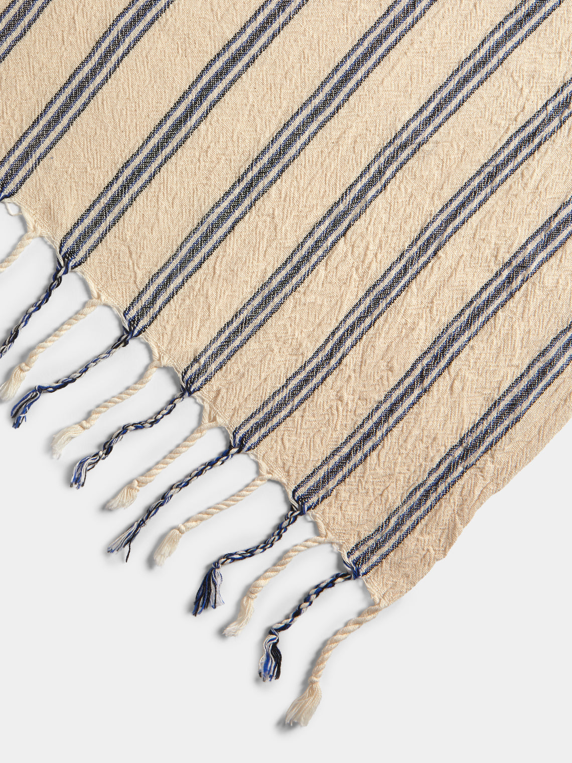 Mizar & Alcor - Sapphire Handwoven Linen and Cotton Towels (Set of 2) - Blue - ABASK