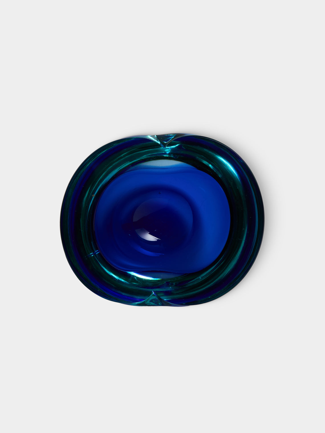 Antique and Vintage - 1970s Murano Glass Ashtray - Blue - ABASK