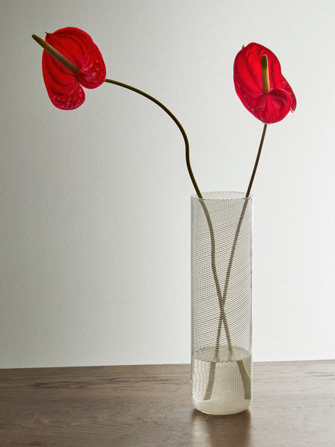 Antique and Vintage - 1970s Fulvio Bianconi for Venini Filigree Murano Glass Vase (10.5in/27cm) - White - ABASK