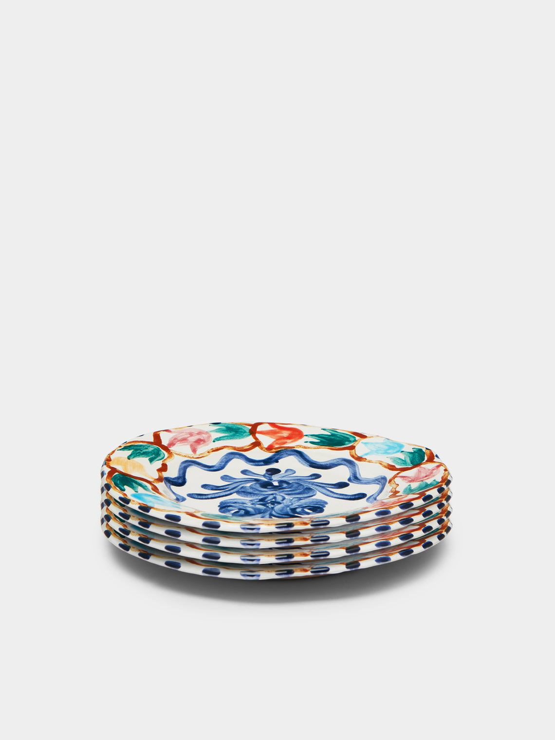 Zsuzsanna Nyul - Hand-Painted Ceramic Dessert Plates (Set of 4) -  - ABASK