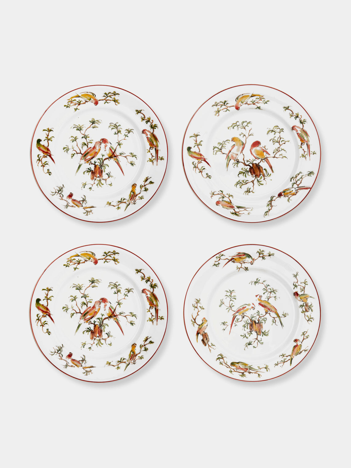 Laboratorio Paravicini - Pappagallini Ceramic Dinner Plates (Set of 4) -  - ABASK