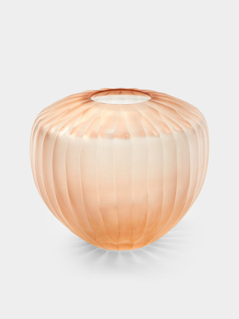 Micheluzzi Glass - Goccia Rose Coste Hand-Blown Murano Glass Vase (6in/15cm) - Pink - ABASK - 