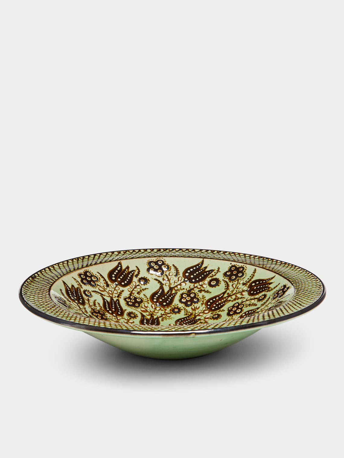 Poterie d’Évires - Flowers Hand-Painted Ceramic Large Serving Bowl -  - ABASK - 
