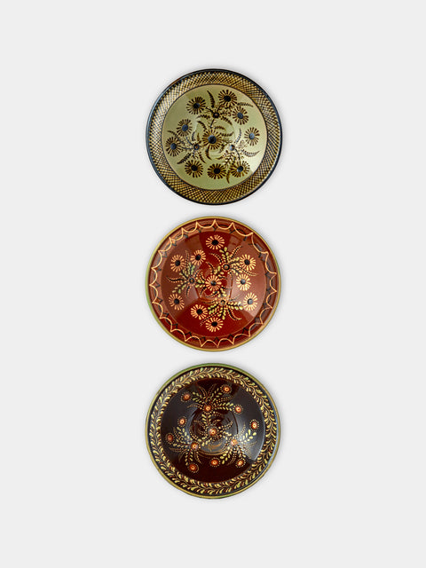 Poterie d’Évires - Flowers Hand-Painted Ceramic Breakfast Bowls (Set of 3) - Multiple - ABASK