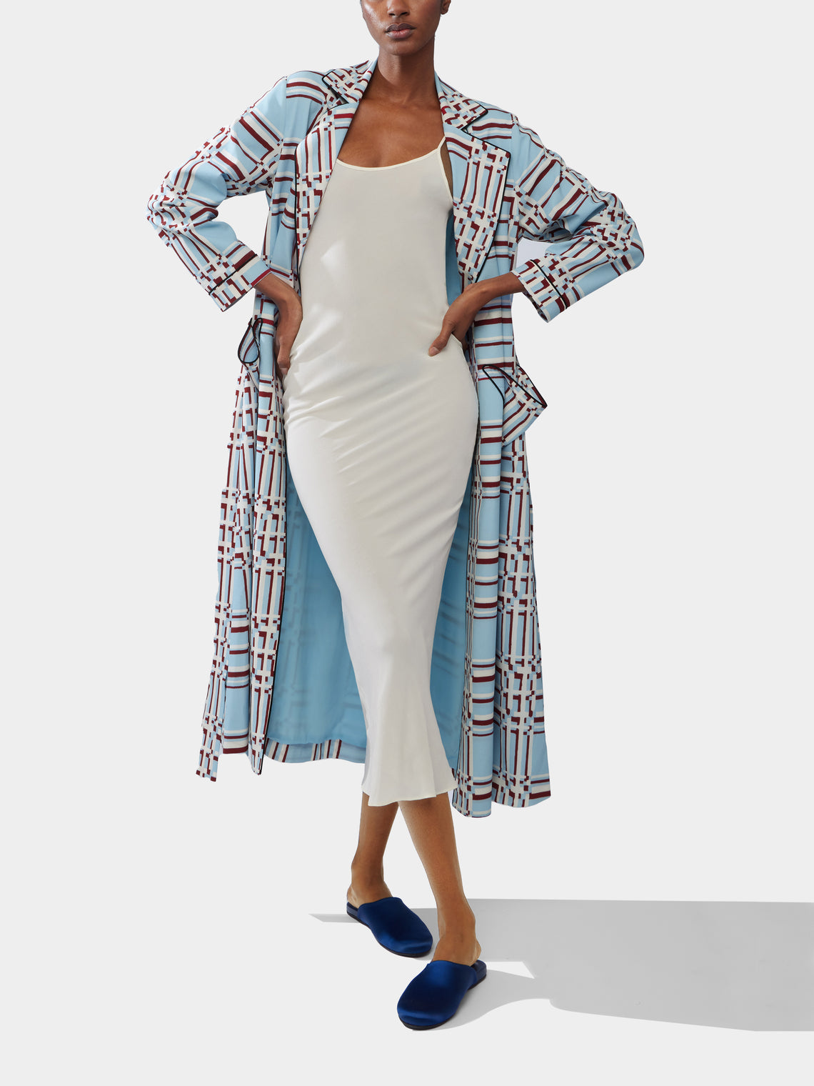 Emilia Wickstead - Georgette Painted-Grid Robe | Size: S -  - ABASK