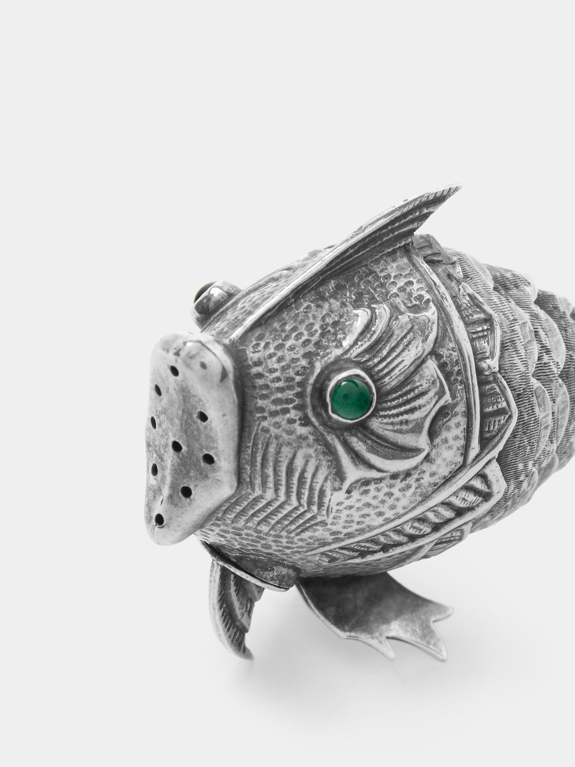 Antique and Vintage - Early-20th Century Solid Silver Fish Salt Shaker -  - ABASK