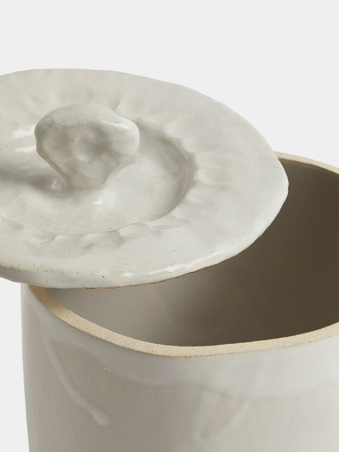 Estudio Vernís - Wood-Fired Stoneware Large Storage Jar - White - ABASK