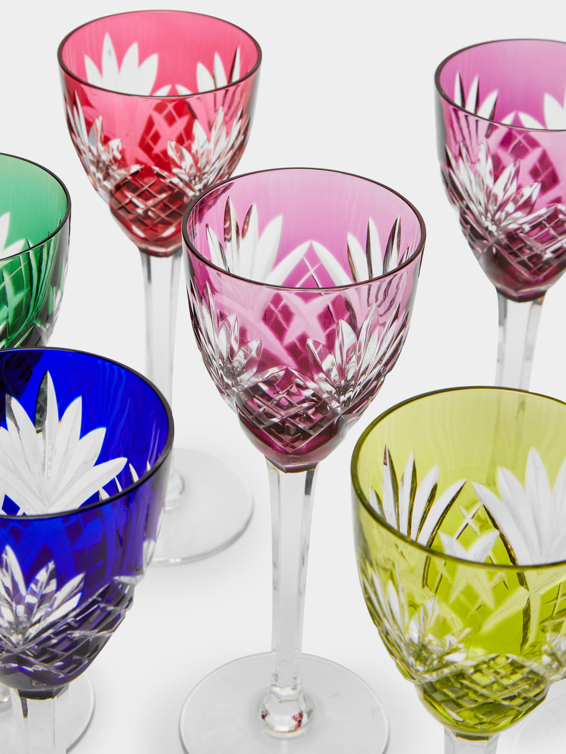 Antique and Vintage - 1950s Saint Louis Crystal Wine Glasses (Set of 10) -  - ABASK