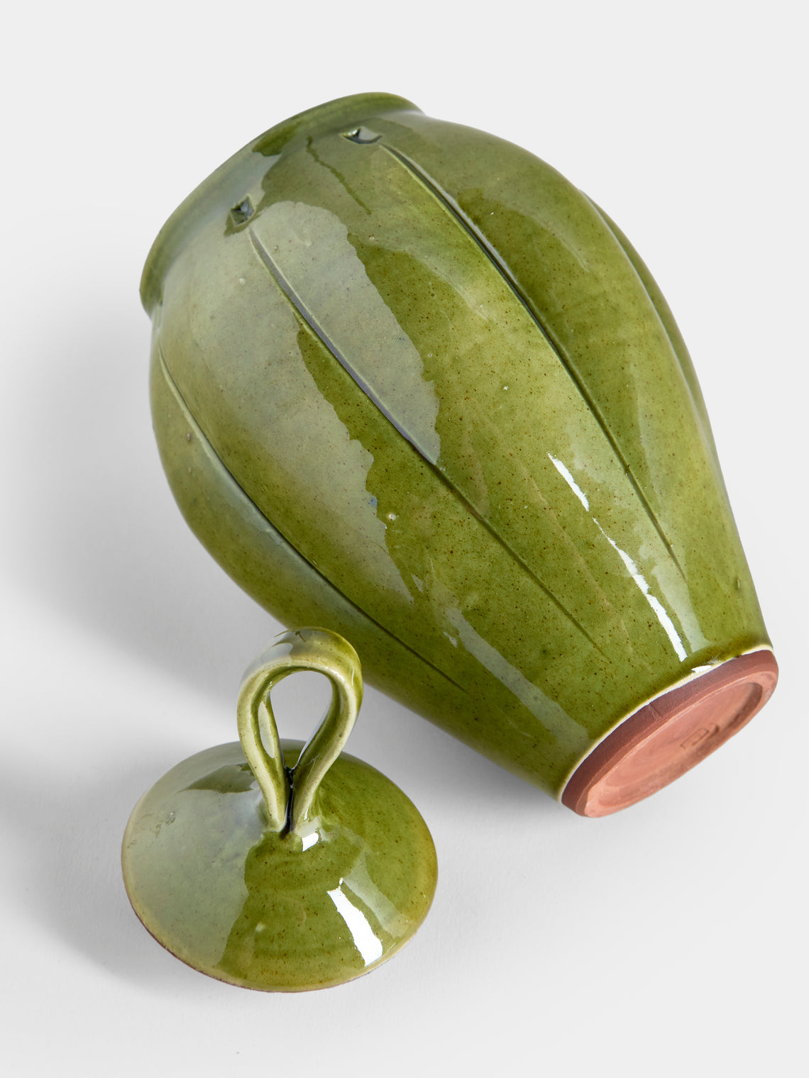 Neville Tatham - Slipware Large Ginger Jars (Set of 2) - Green - ABASK