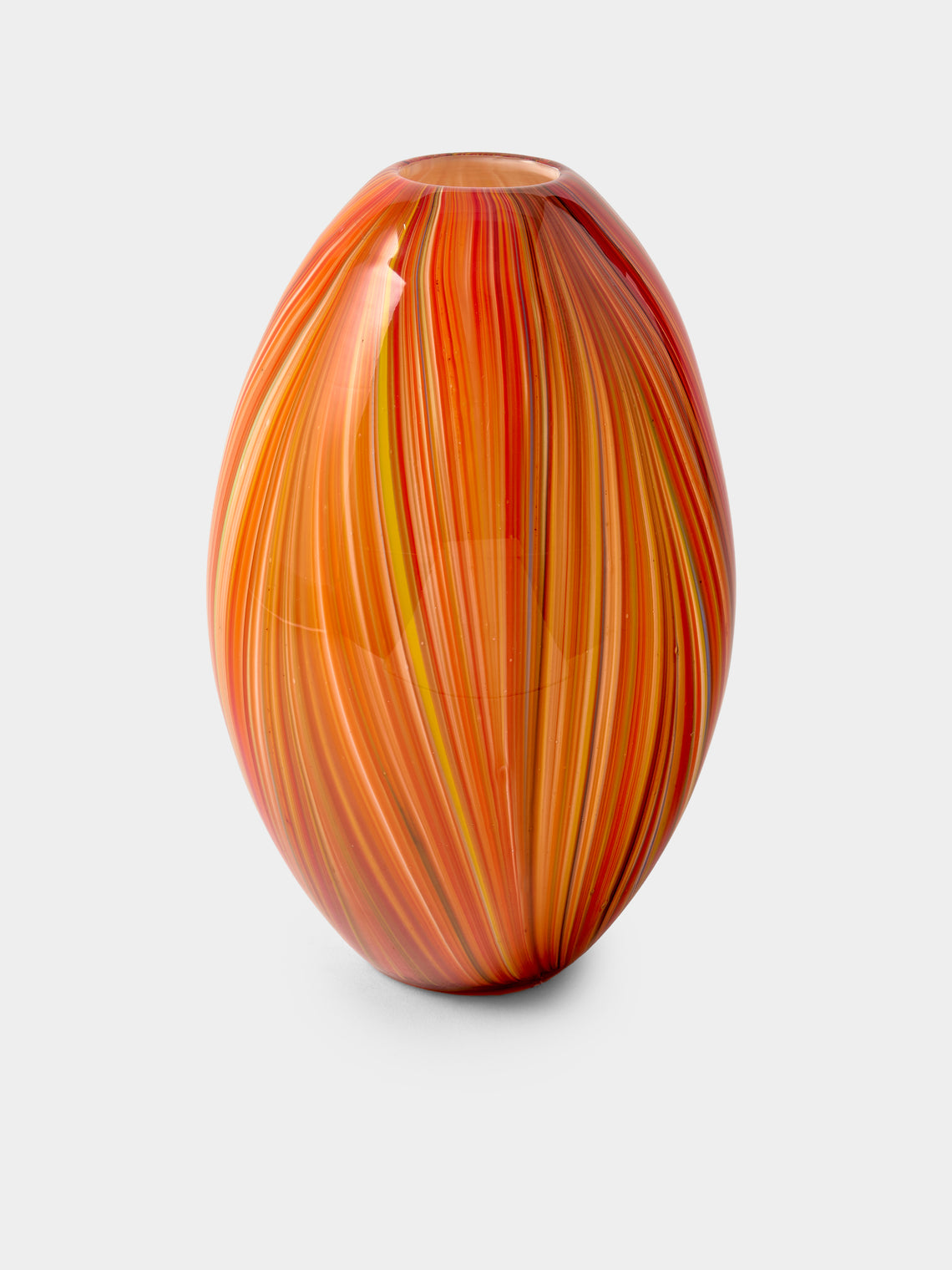 Antique and Vintage - 1950s Murano Glass Vase (11in/28cm) - Orange - ABASK - 