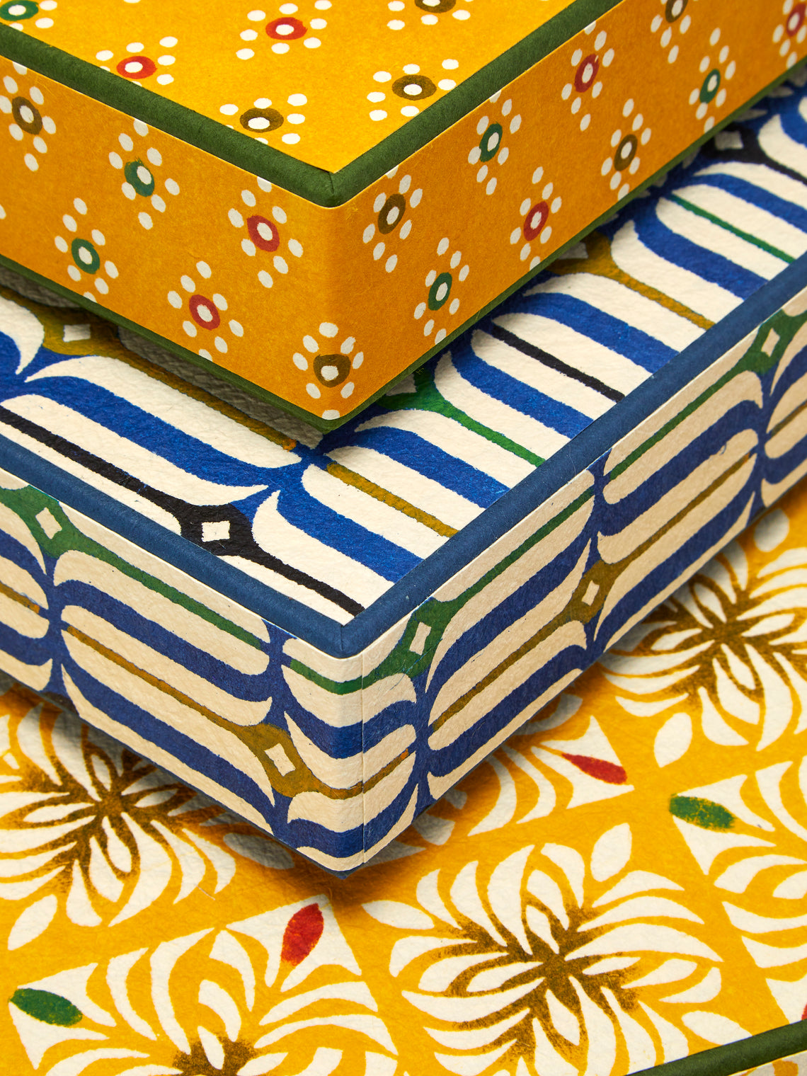 Keijusha - Washi Treasure Boxes (Set of 3) - Yellow - ABASK