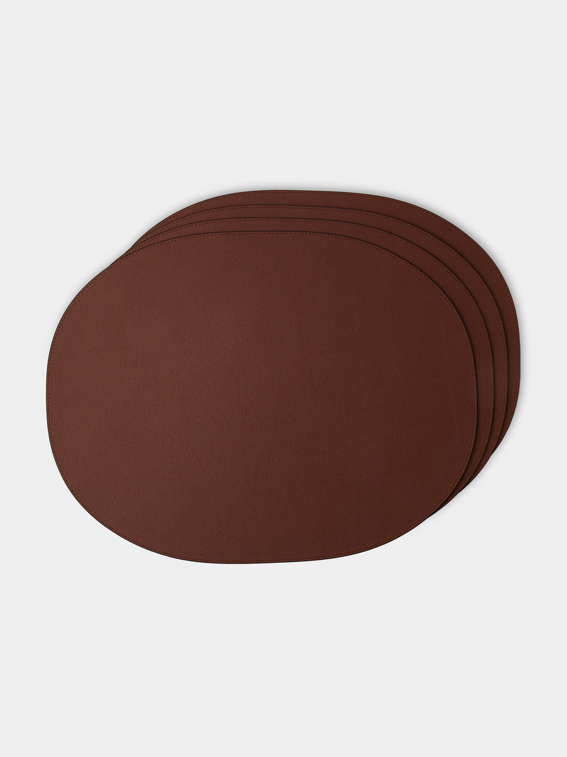 Giobagnara - Leather Large Oval Placemats (Set of 4) - Brown - ABASK
