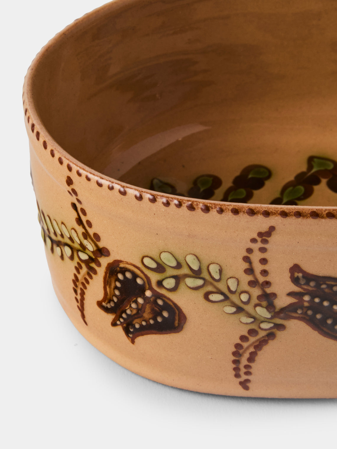 Poterie d’Évires - Flowers Hand-Painted Ceramic Mini Oval Dish - Cream - ABASK
