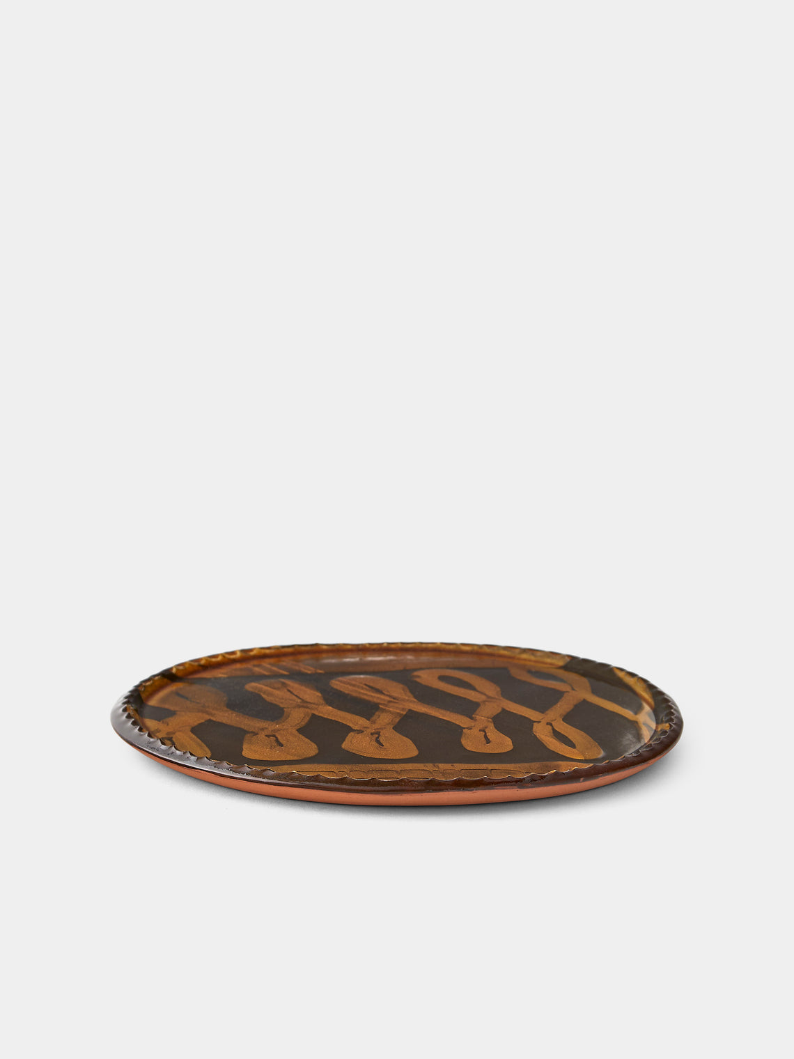Aono Pottery - Slipware Oval Plate - Brown - ABASK