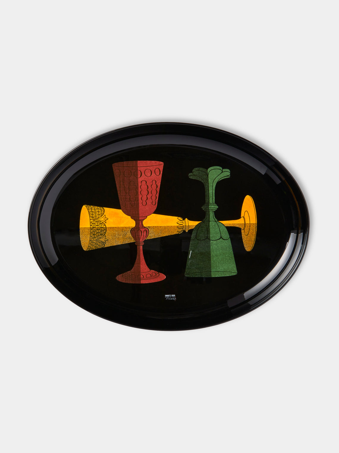 Fornasetti - Bicchieri Iron Oval Tray - Multiple - ABASK - 