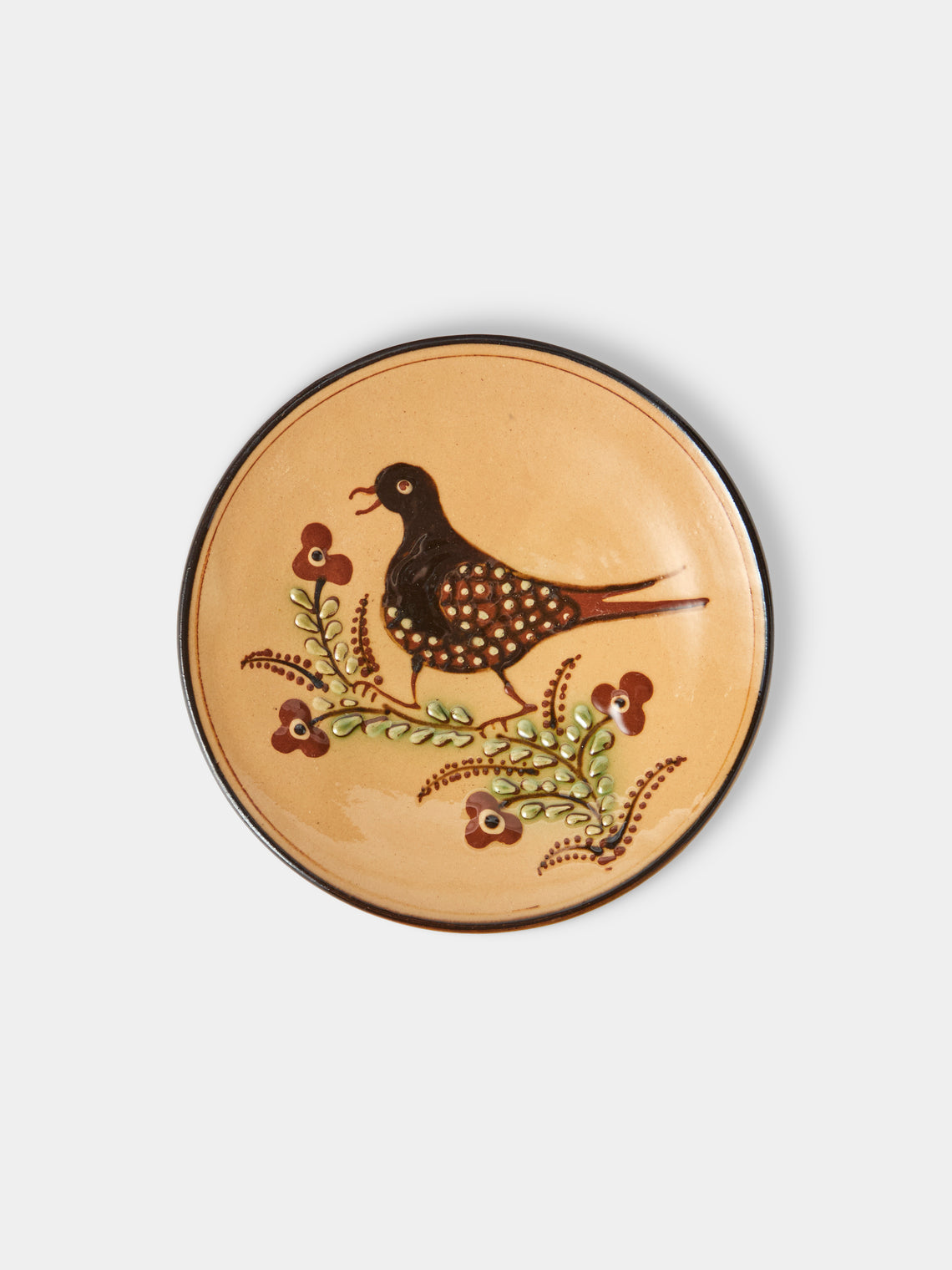 Poterie d’Évires - Animals Hand-Painted Ceramic Plates – 5.5in/14cm (Set of 4) - Cream - ABASK