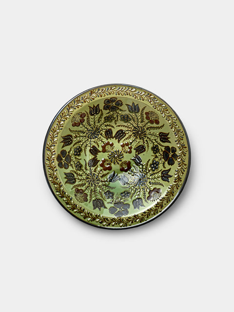 Poterie d’Évires - Flowers Hand-Painted Ceramic Small Serving Bowl - Green - ABASK - 