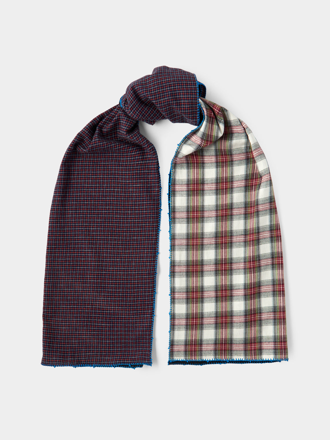 Leo Atlante - Men's Oups Cotton Scarf (69in/1.75m) - Blue - ABASK