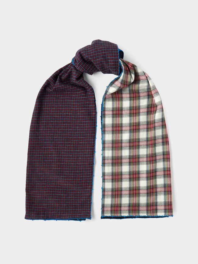 Leo Atlante - Men's Oups Cotton Scarf (69in/1.75m) - Blue - ABASK