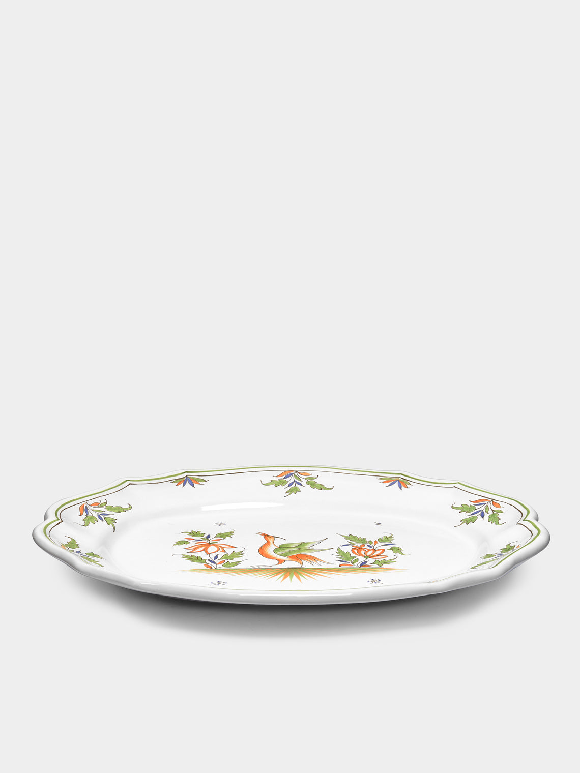 Bourg Joly Malicorne - Moustiers Hand-Painted Ceramic Oval Serving Dish -  - ABASK