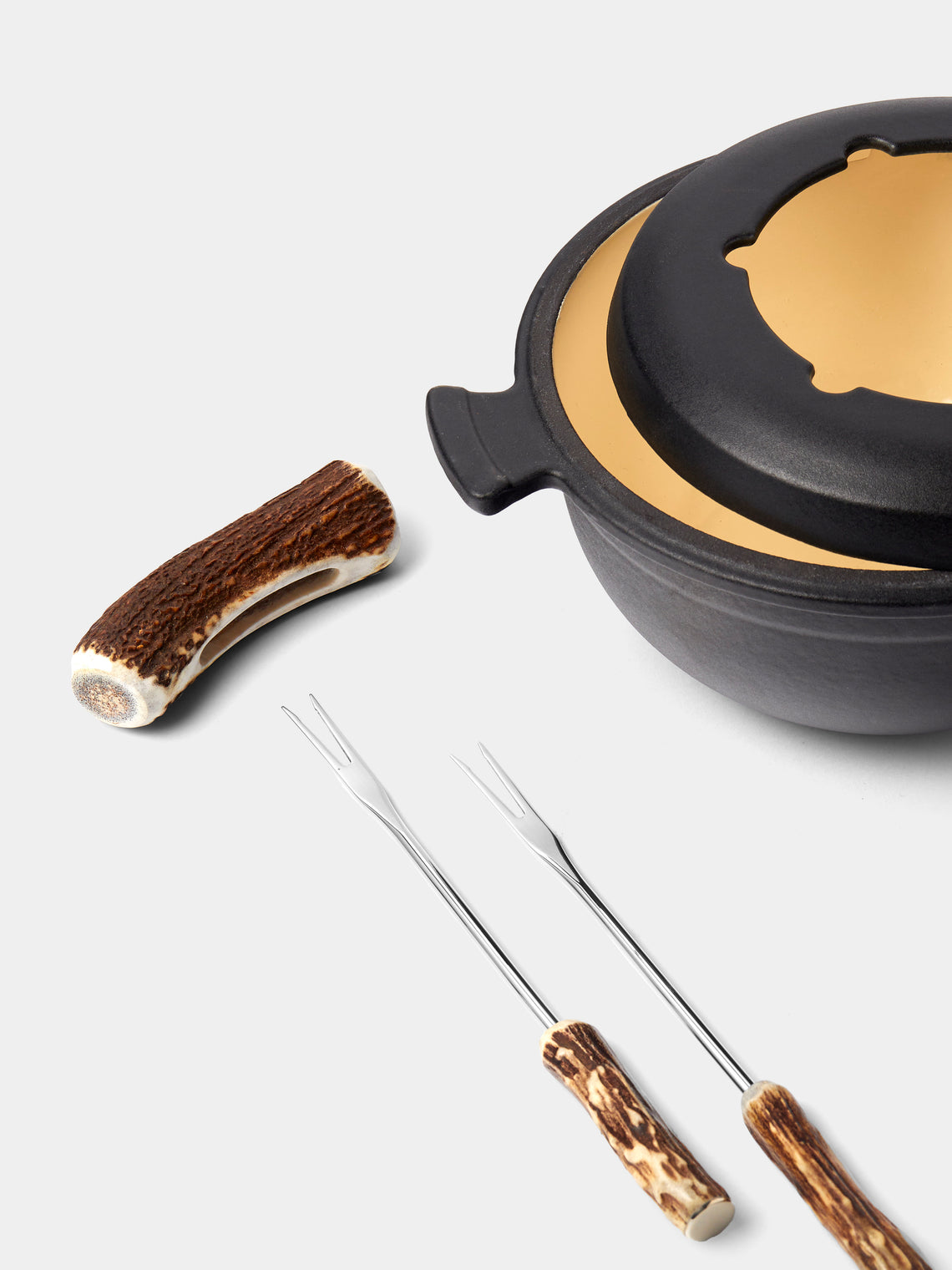 Lorenzi Milano - Stag Antler Fondue Set - Black - ABASK