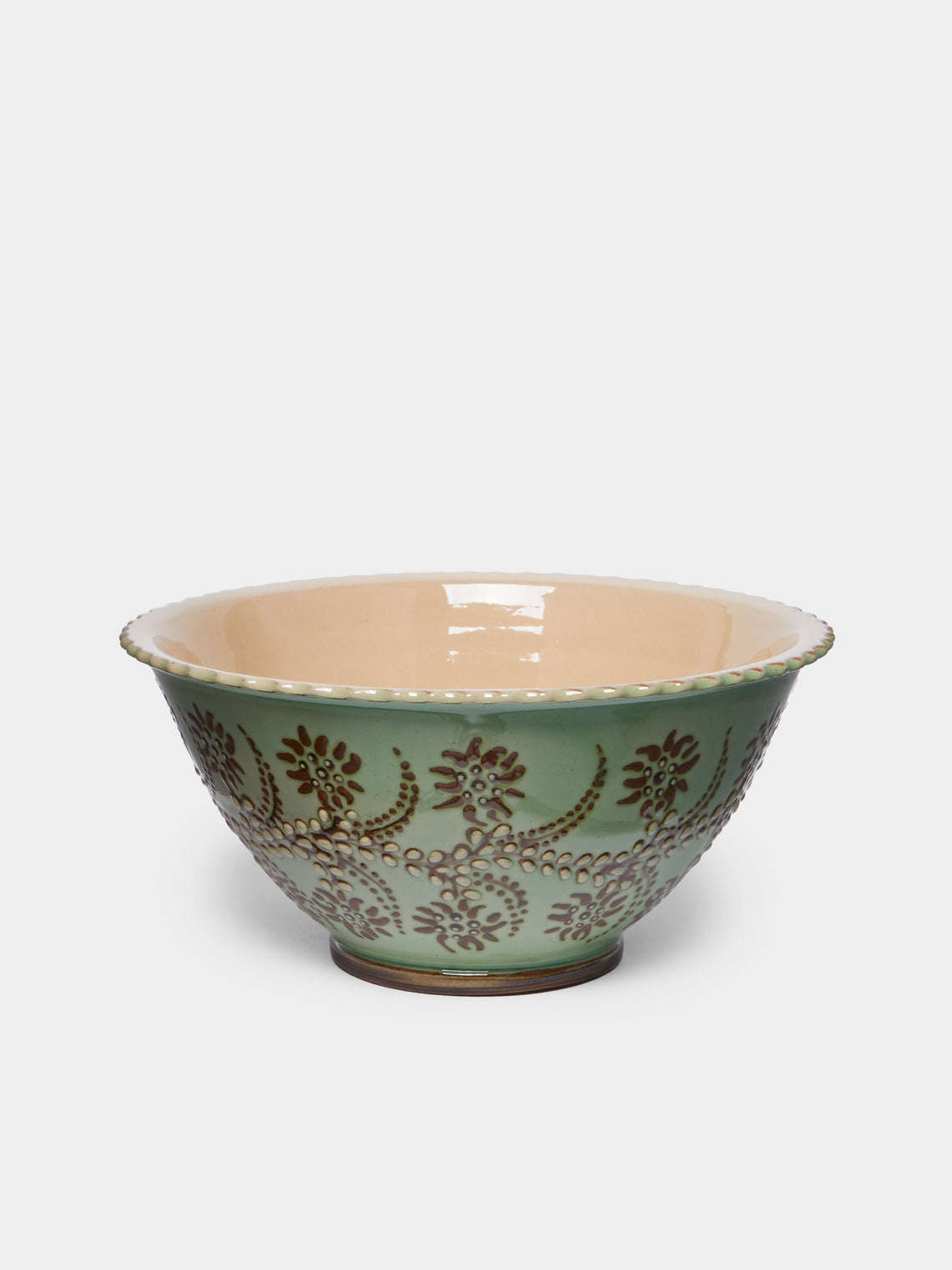 Poterie d’Évires - Flowers Hand-Painted Ceramic Fluted Bowl -  - ABASK - 