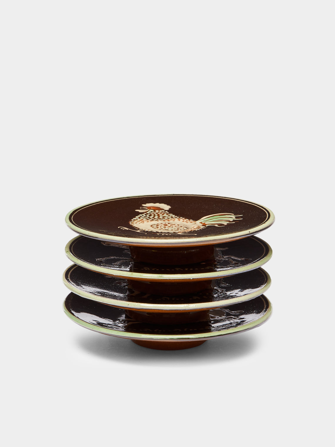 Poterie d’Évires - Animals Hand-Painted Ceramic Dessert Plates (Set of 4) -  - ABASK