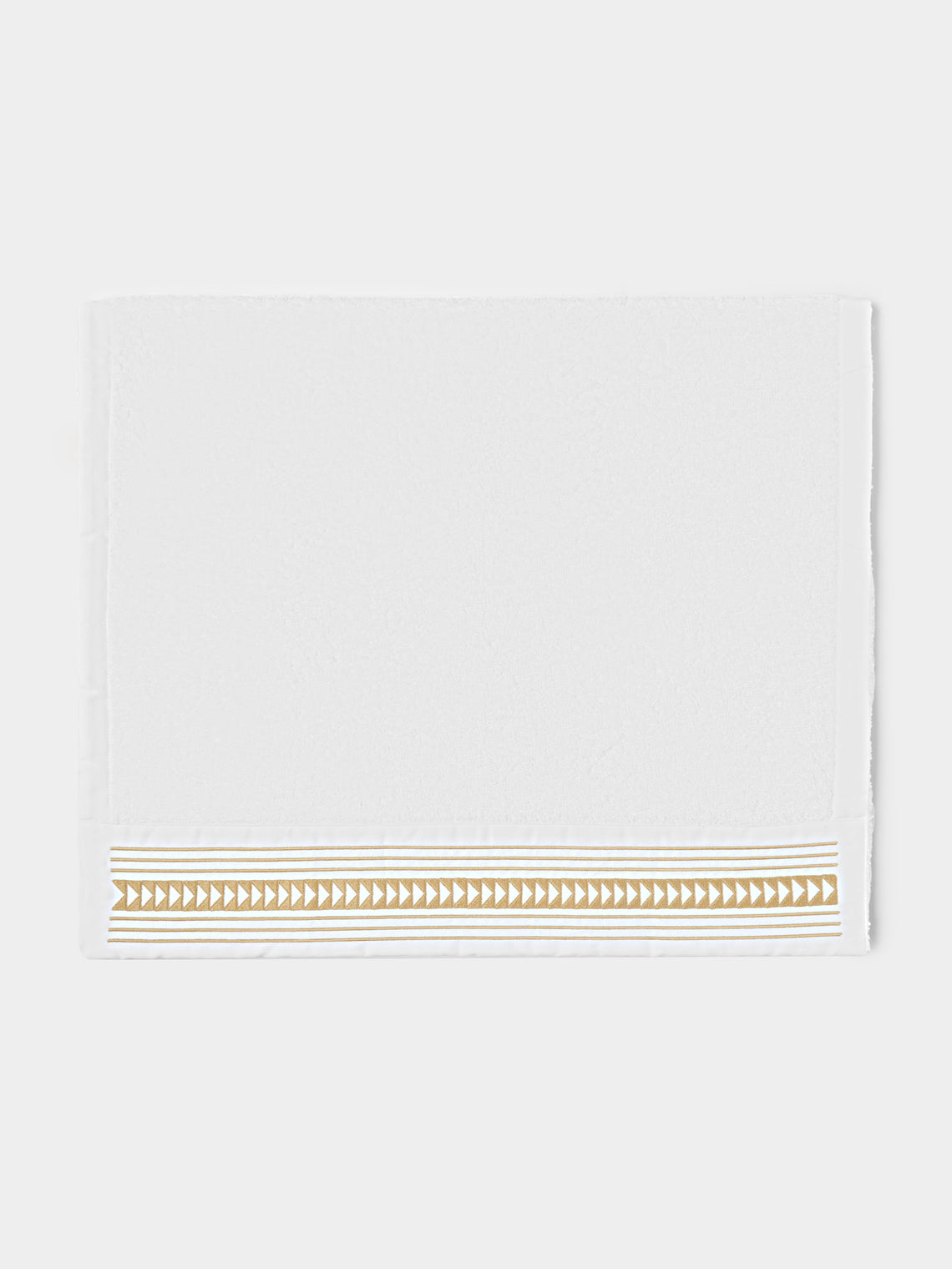 Loretta Caponi - Arrows Hand-Embroidered Cotton Hand Towel - White - ABASK