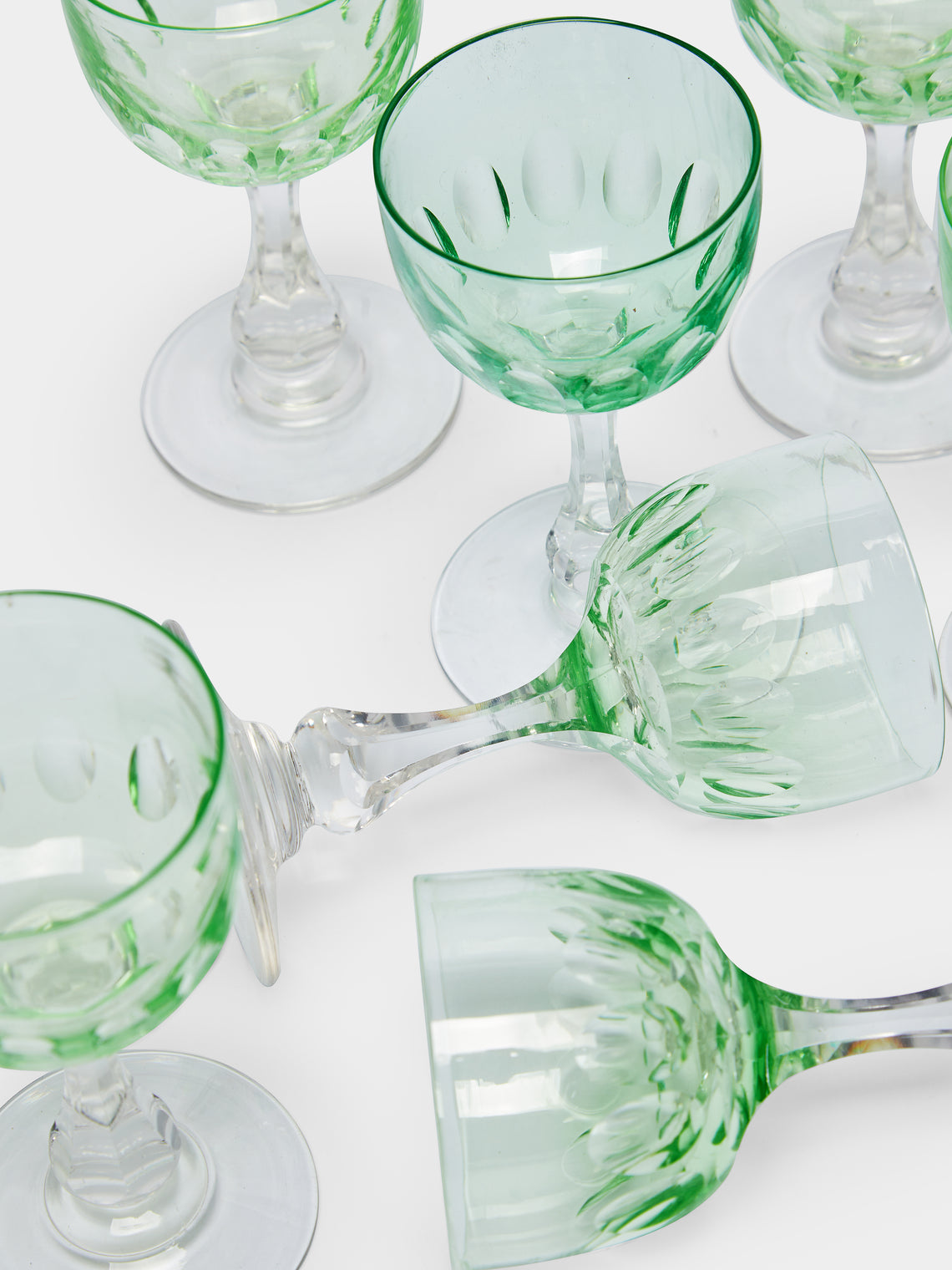 Antique and Vintage - 1920 Val Saint Lambert Cut Crystal Aperitif Glasses (Set of 8) -  - ABASK