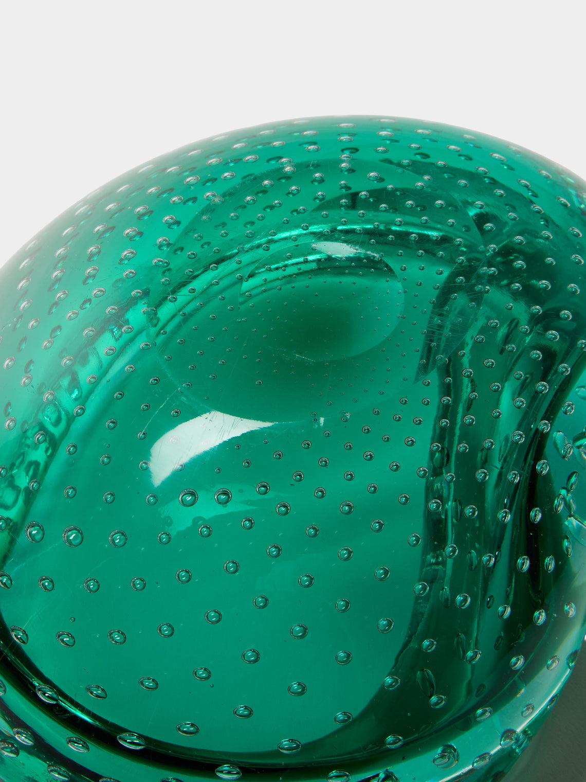 Antique and Vintage - Mid-Century Crystal Ashtray - Green - ABASK